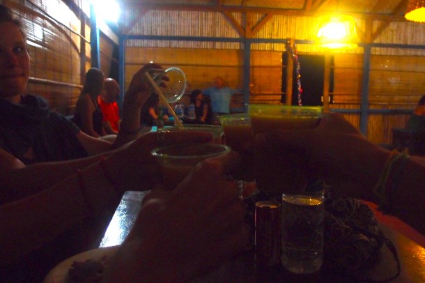 Our last toast to 2013 with sopi, the traditional Flores moonshine.