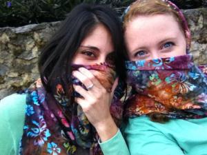 Dealing with volcanic ash by wearing matching outfits. Photo Credit: Sarah Baggs